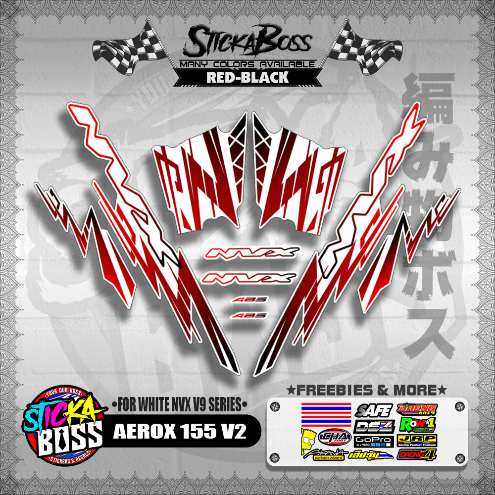 AEROX 155 V2 DECALS ( FOR WHITE NVX V9 SERIES )【WITH FREEBIES】