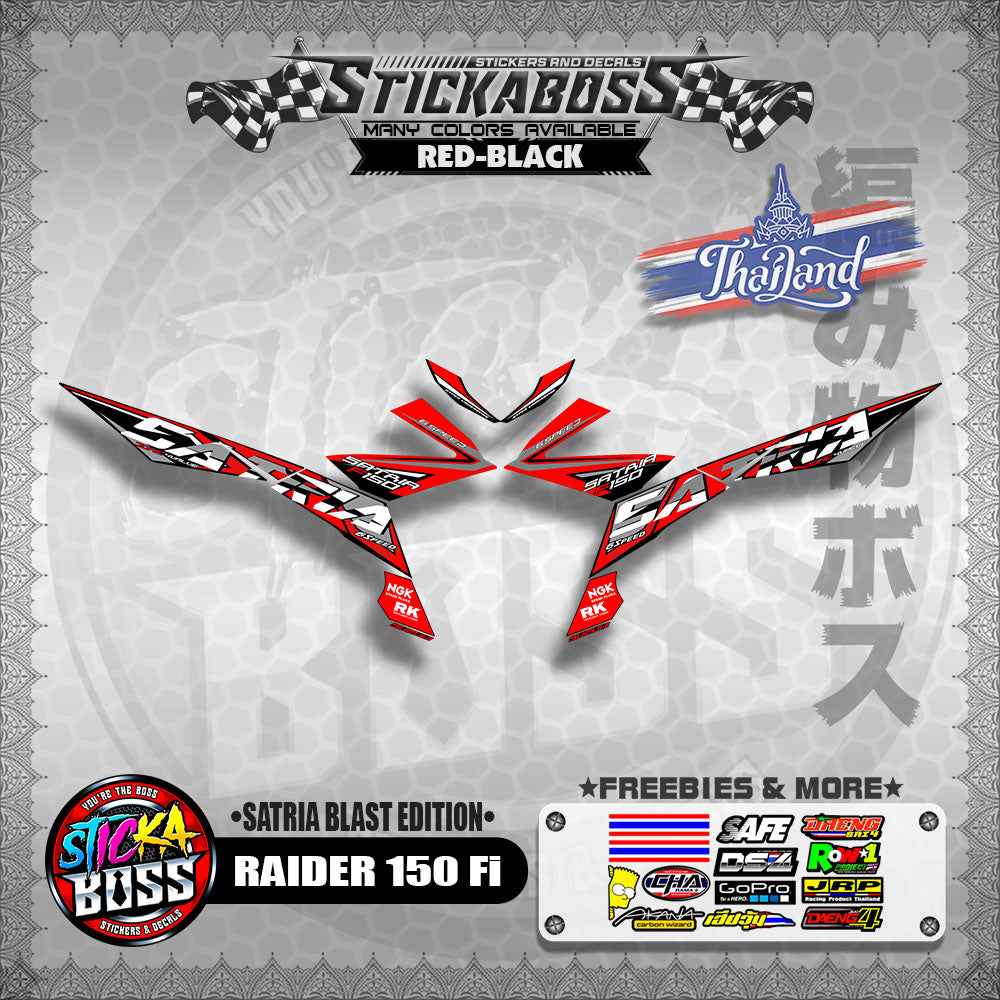 SUZUKI RAIDER 150 Fi Thai Decals ( Satria Blast Edition )【WITH FREEBIES】Thailand Concept