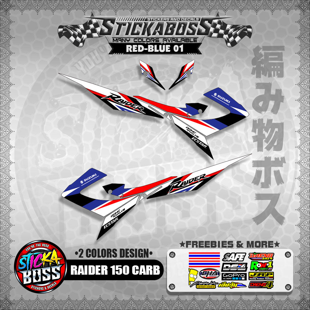 RAIDER 150 CARB MALAYSIAN STICKER DECALS ( 2 COLORS DESIGN )【WITH FREEBIES】