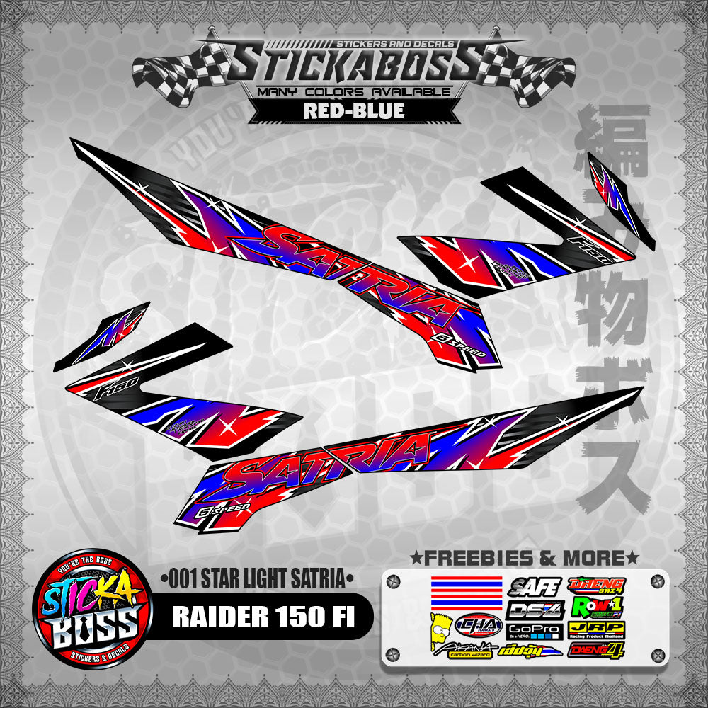 RAIDER 150 FI STICKER DECALS ( 001 START LIGHT SATRIA )【WITH FREEBIES】