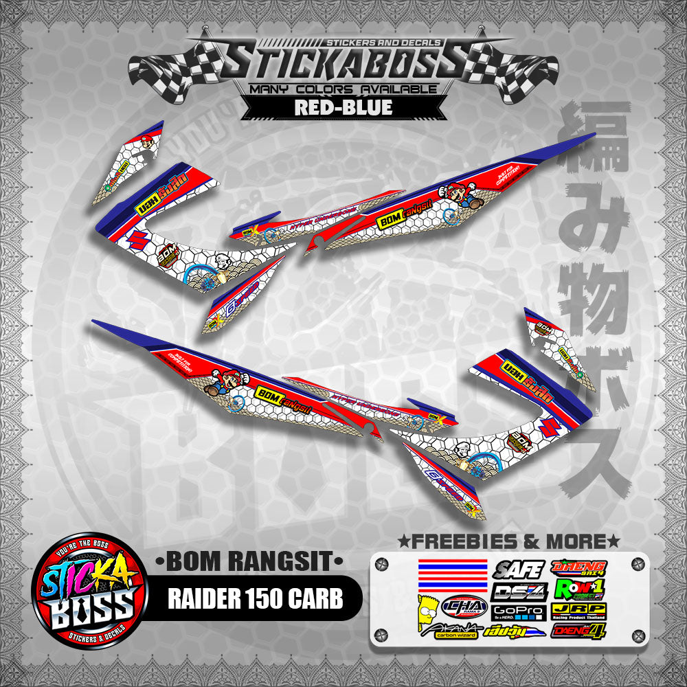 RAIDER 150 CARB INDO DECALS ( BOM RANGSIT )【WITH FREEBIES】