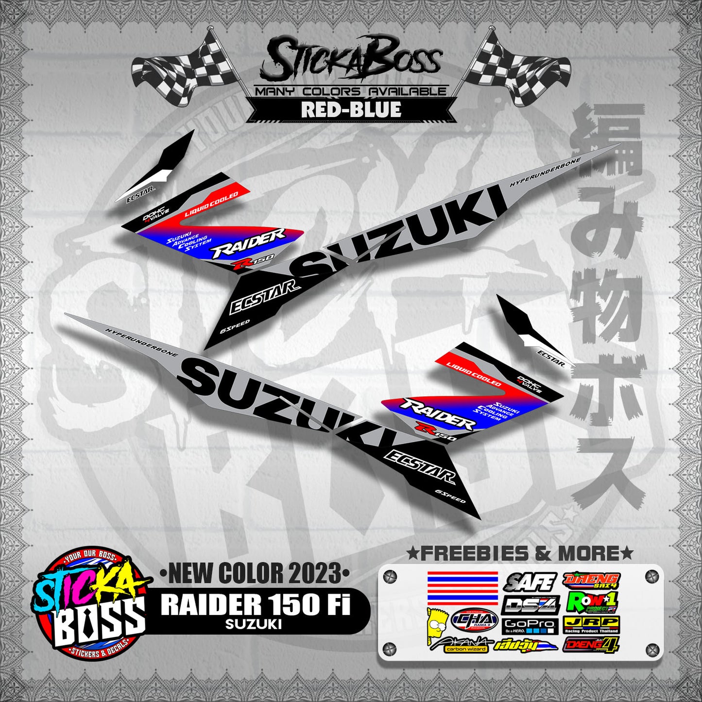 RAIDER 150 Fi DECALS ( NEW COLOR 2023 )【WITH FREEBIES】