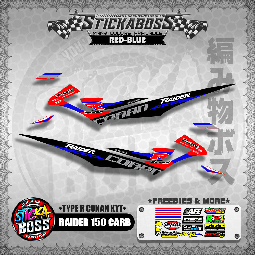 RAIDER 150 CARB DECALS ( TYPE R CONAN KYT )【WITH FREEBIES】