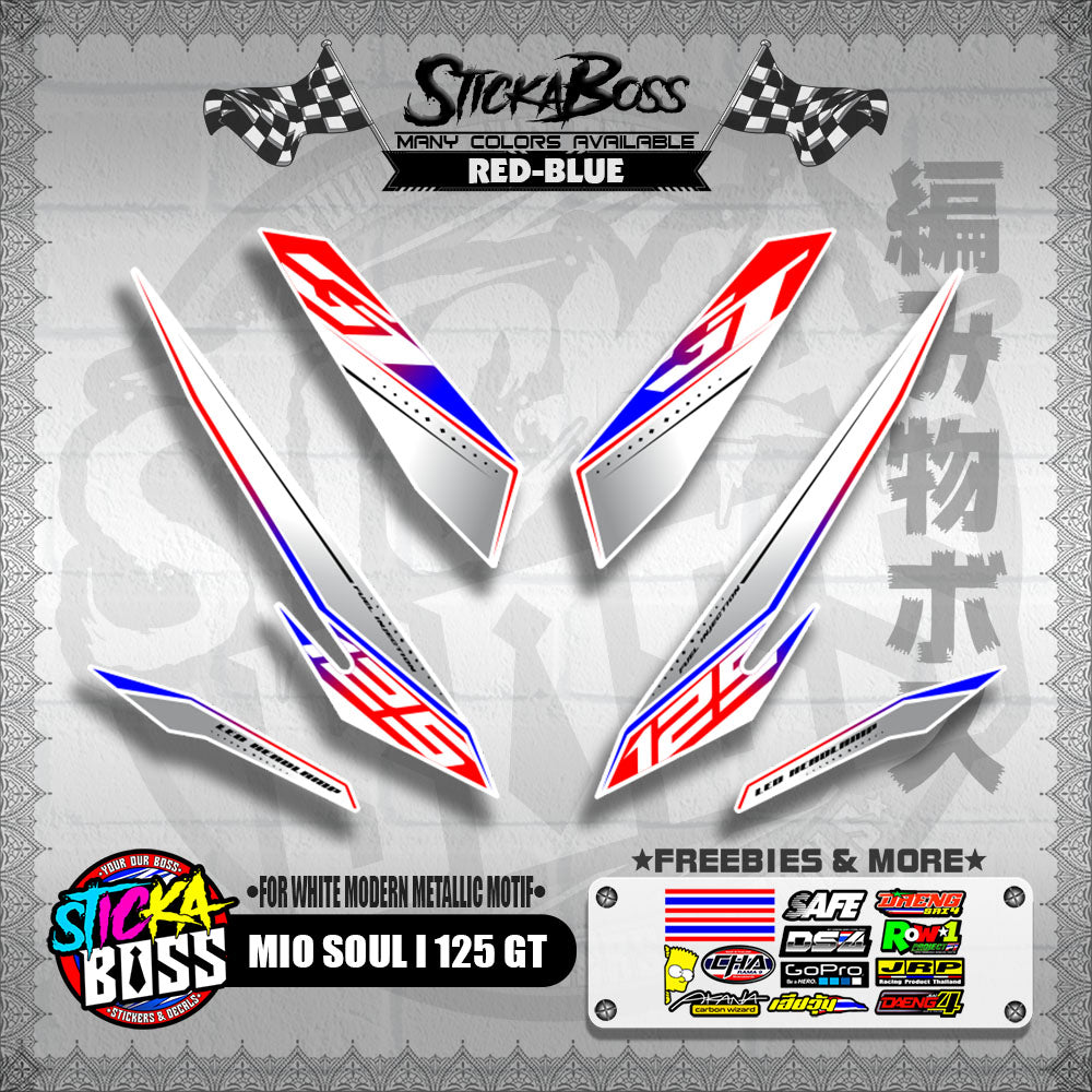 MIO SOUL I 125 GT DECALS ( FOR WHITE MODERN METALLIC MOTIF )【WITH FREEBIES】