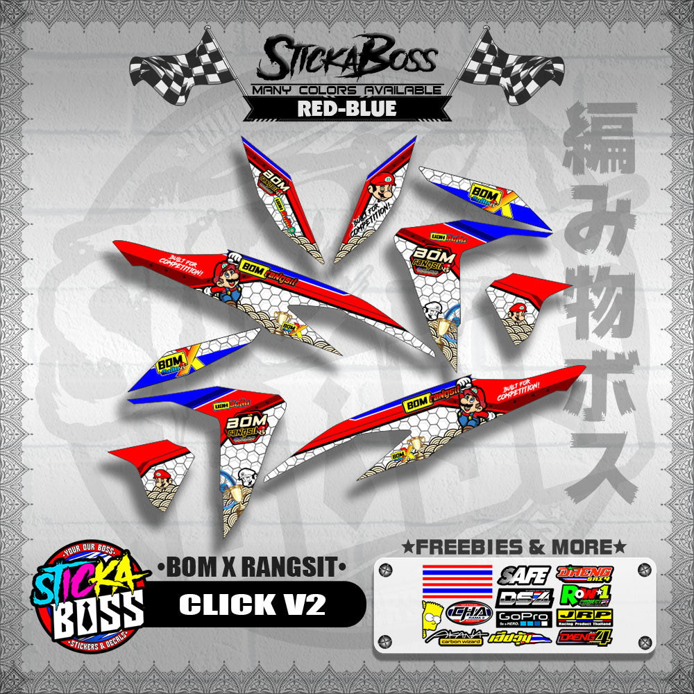 CLICK V2 INDO CONCEPT DECALS ( BOM X RANGSIT )【WITH FREEBIES】