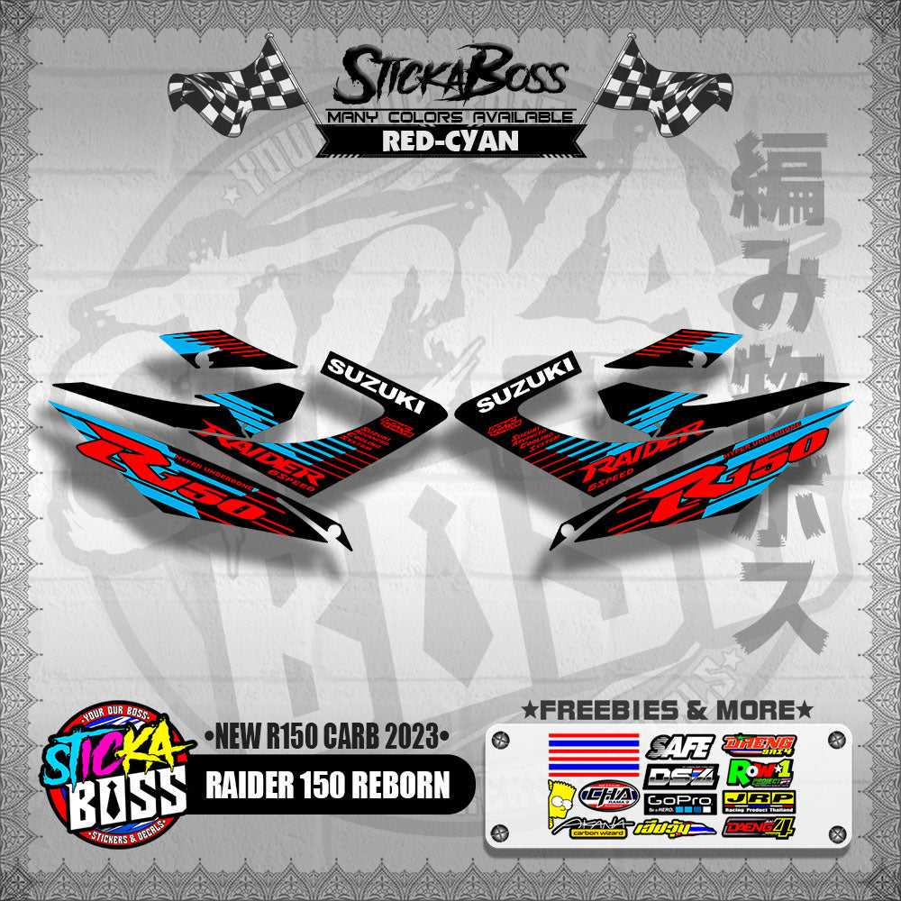 RAIDER 150 REBORN DECALS ( NEW R150 CARB 2023 )【WITH FREEBIES】