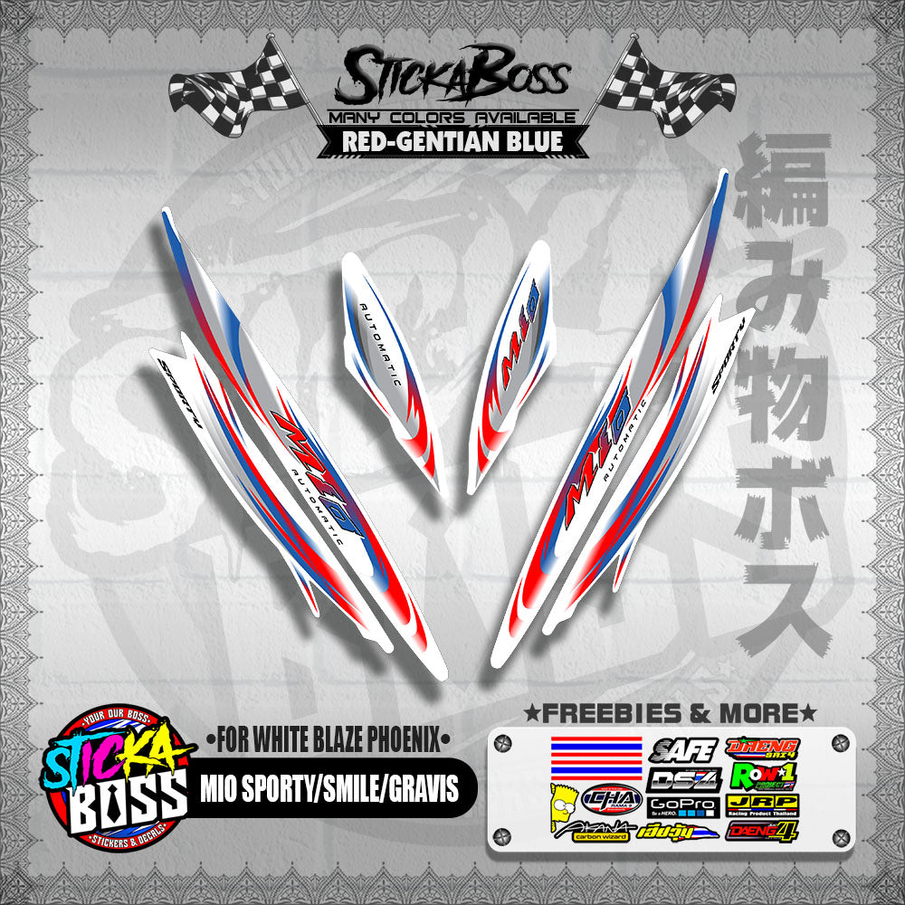 MIO SPORTY / SMILE / GRAVIS DECALS ( FOR WHITE BLAZE PHOENIX )【WITH FREEBIES】