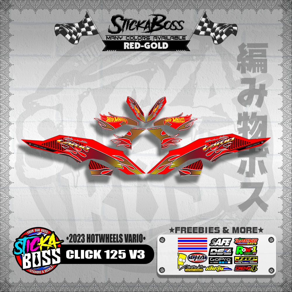 CLICK 125 V3 DECALS ( 2023 HOTWHEELS VARIO )【WITH FREEBIES】