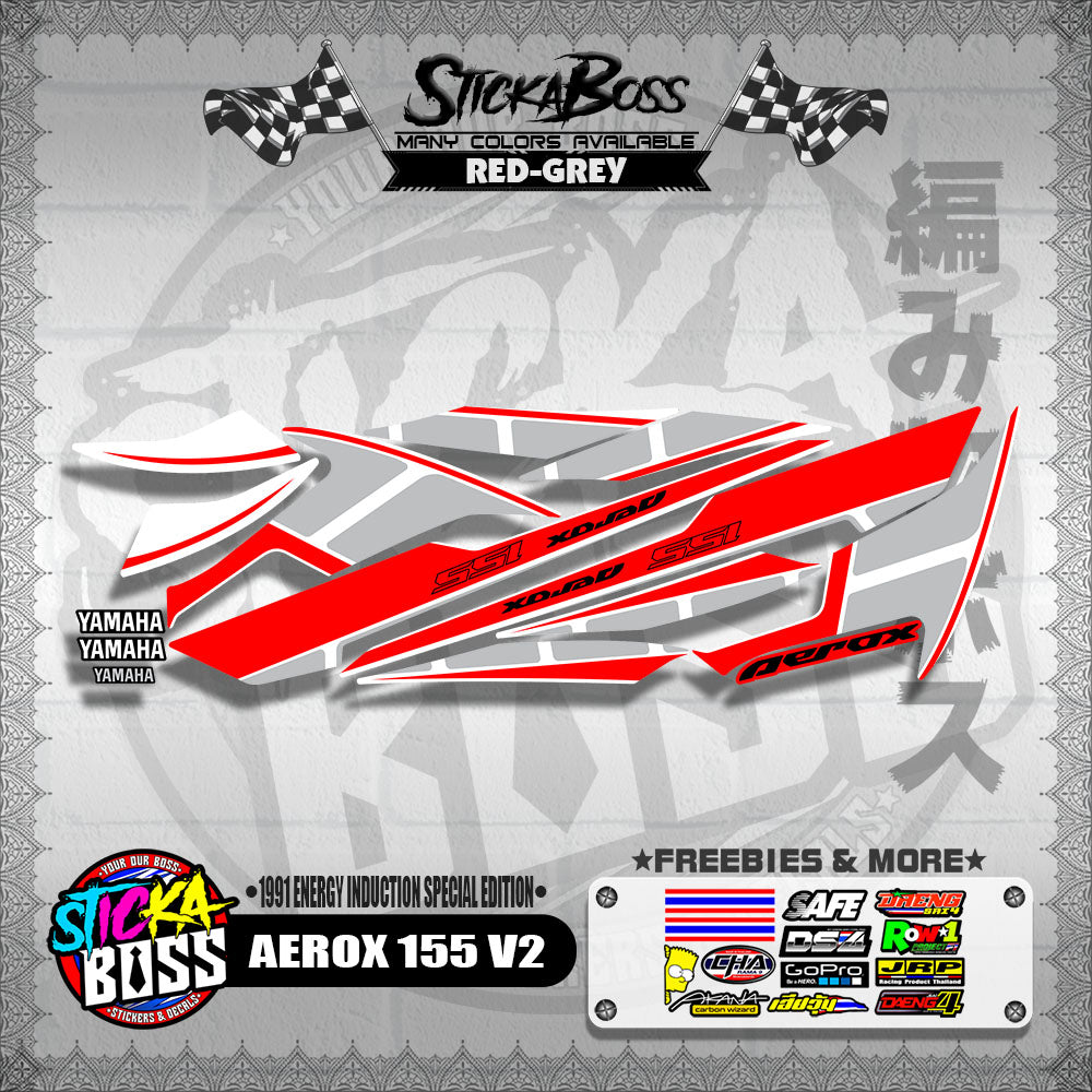AEROX 155 V2 DECALS ( 1991 ENERGY INDUCTION SPECIAL EDITION )【WITH FREEBIES】