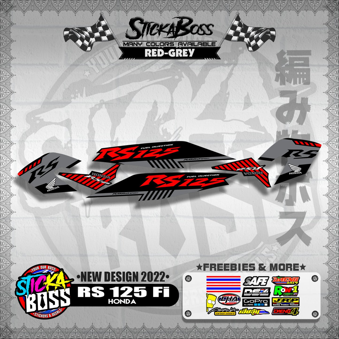 RS 125 Fi DECALS ( NEW DESIGN 2022 )【WITH FREEBIES】