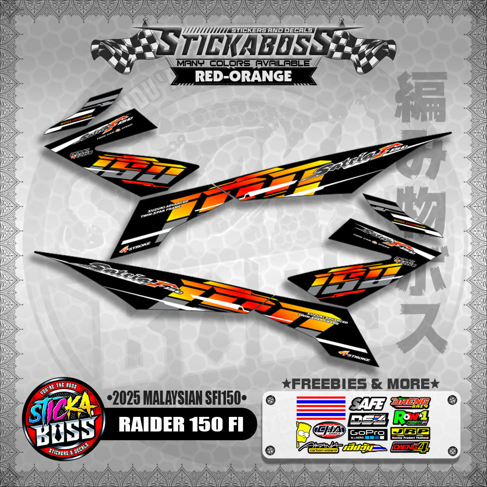 RAIDER 150 FI STICKER DECALS ( 2025 MALAYSIAN SFI150 )【WITH FREEBIES】