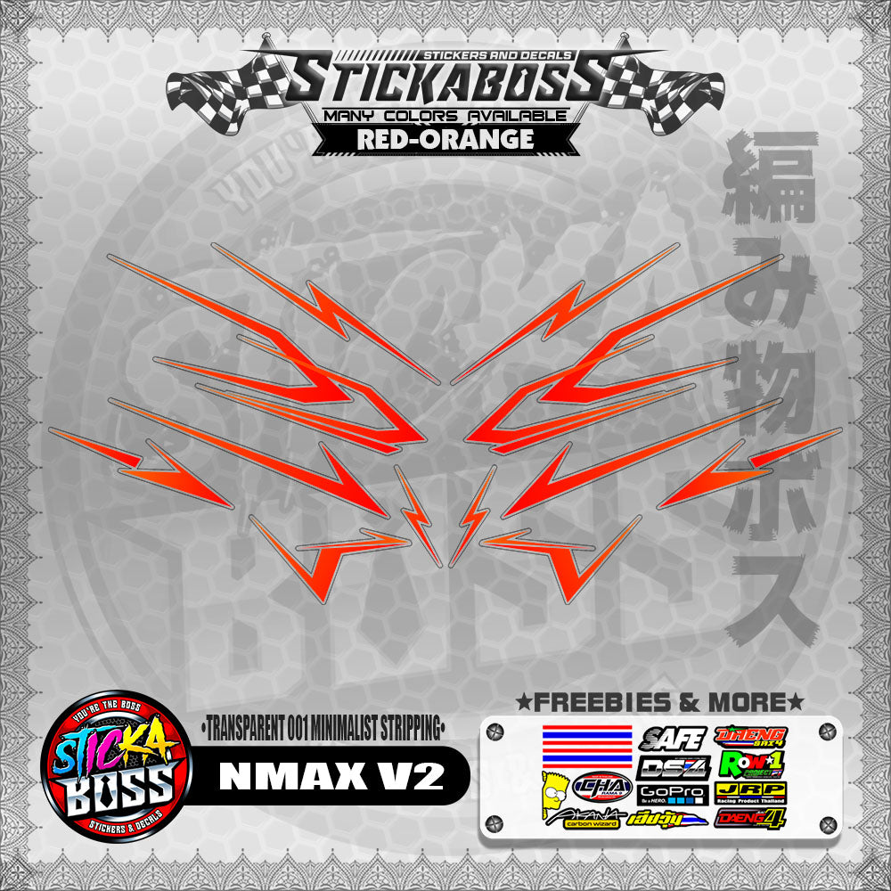 【PREMIUM UV PRINT】TRANSPARENT NMAX V2 STICKER DECALS ( 001 MINIMALIST STRIPPING )【WITH FREEBIES】