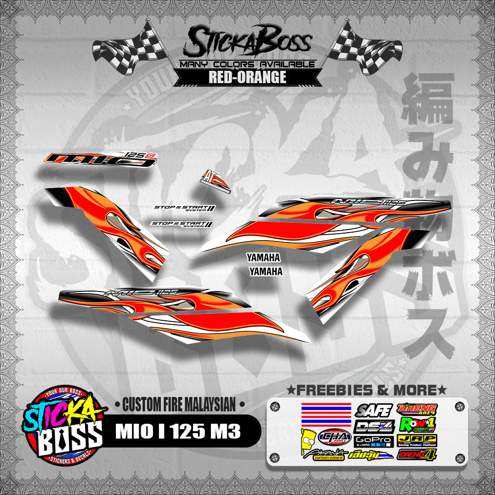 MIO I 125 M3 DECALS ( CUSTOM FIRE MALAYSIAN )【WITH FREEBIES】