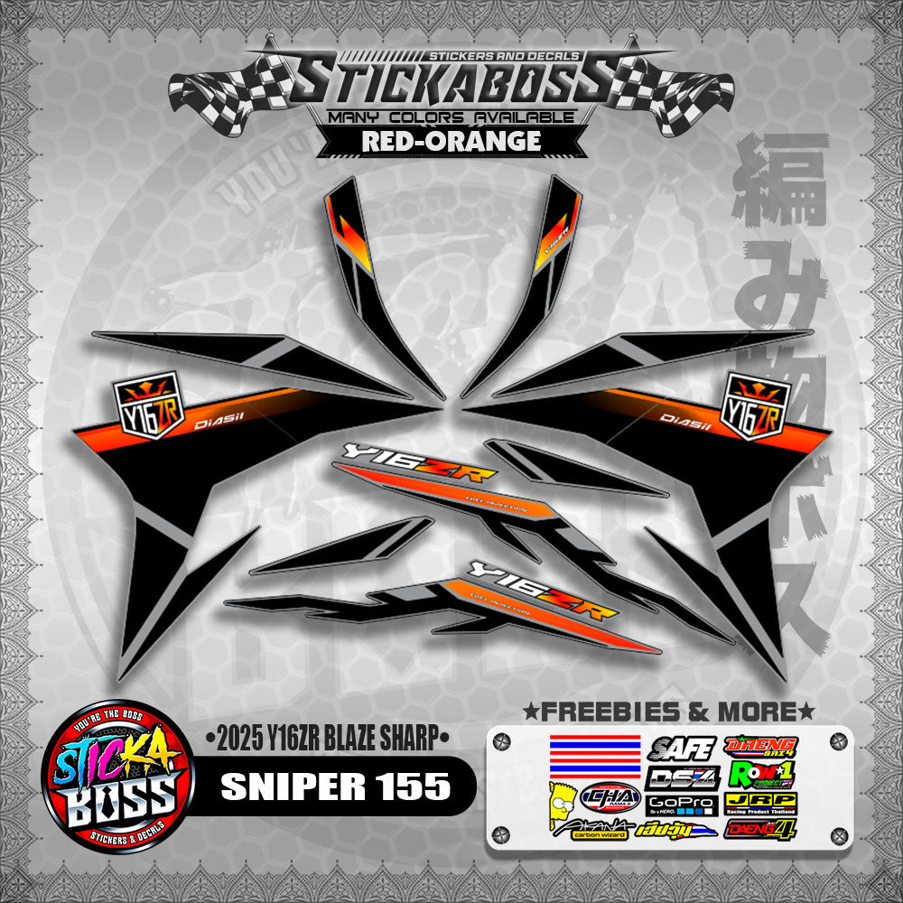 SNIPER 155 STICKER DECALS ( 2025 Y16ZR BLAZE SHARP )【WITH FREEBIES】
