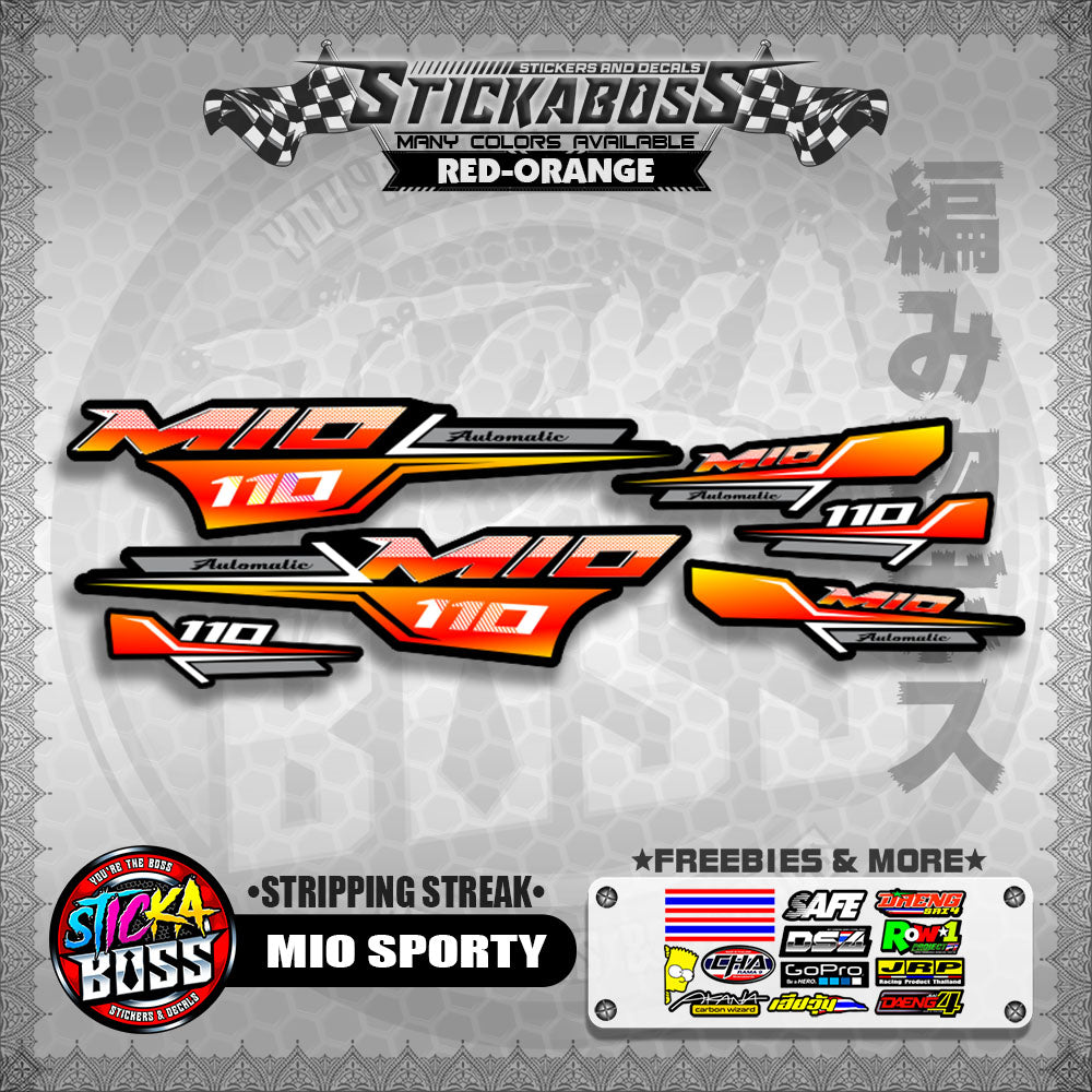 MIO SPORTY THAI CONCEPT STICKER DECALS ( STRIPPING STREAK )【WITH FREEBIES】