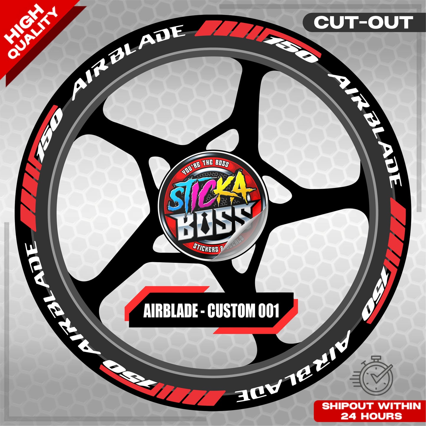 AIRBLADE 150 MAG STICKER SET ( 2 MAGS ) - CUSTOM 001 | VINYL WATERPROOF CUT-OUT DECALS