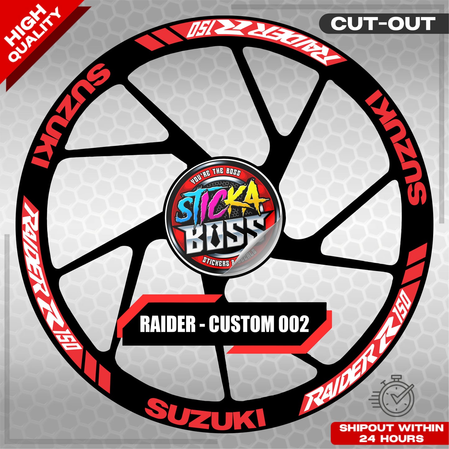 RAIDER R150 MAG STICKER SET ( 2 MAGS ) - CUSTOM 002 | VINYL WATERPROOF CUT-OUT DECALS