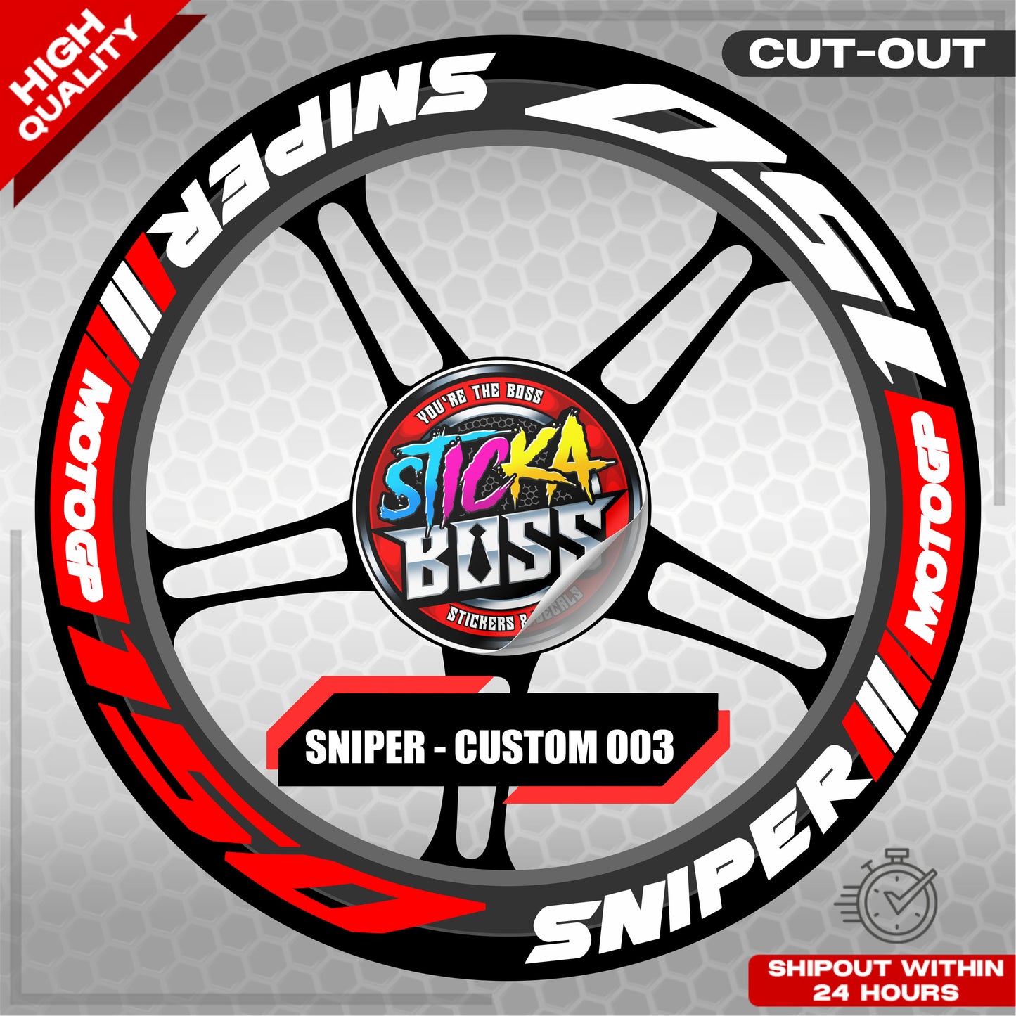 SNIPER 150 / 155 MAGS STICKER SET ( 2 MAGS ) - CUSTOM 003 | VINYL WATERPROOF CUT-OUT DECALS