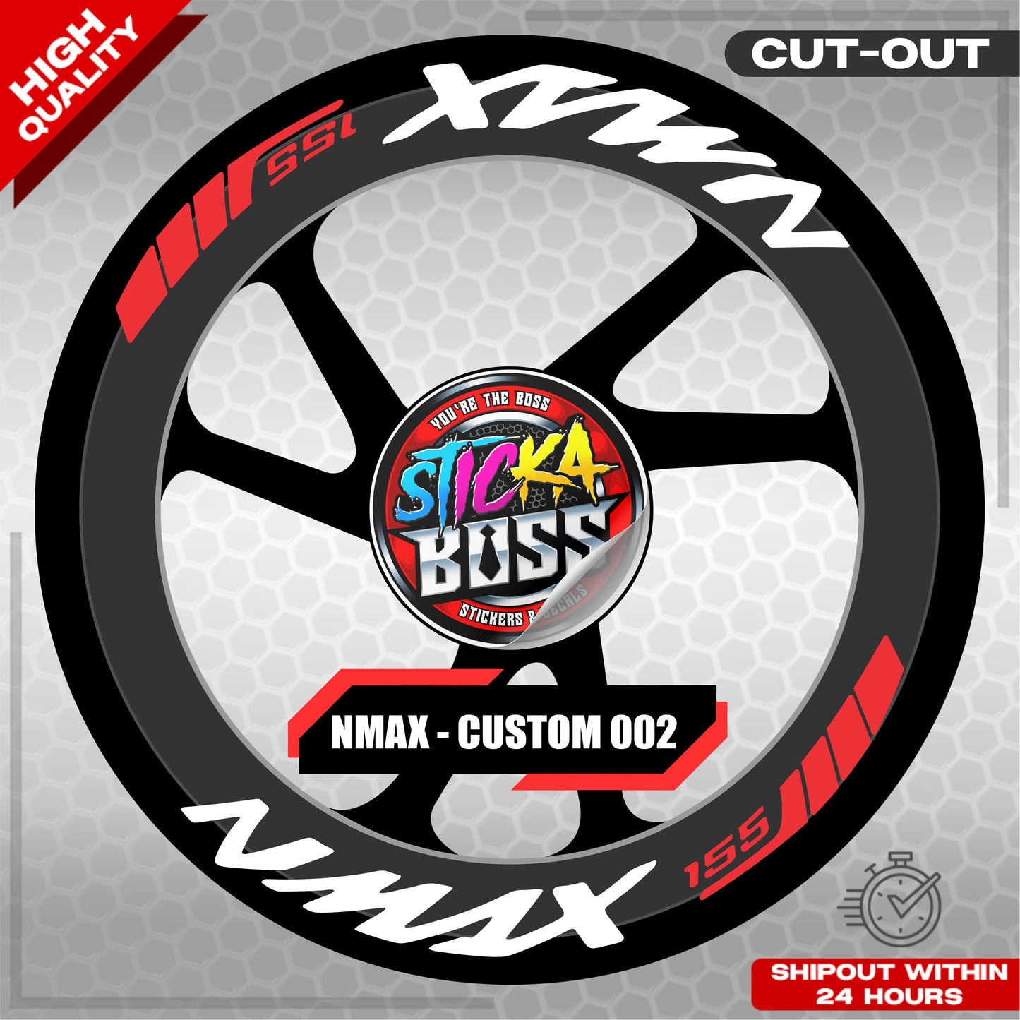 NMAX 155 MAG STICKER SET ( 2 MAGS ) - CUSTOM 002 | VINYL WATERPROOF CUT-OUT DECALS