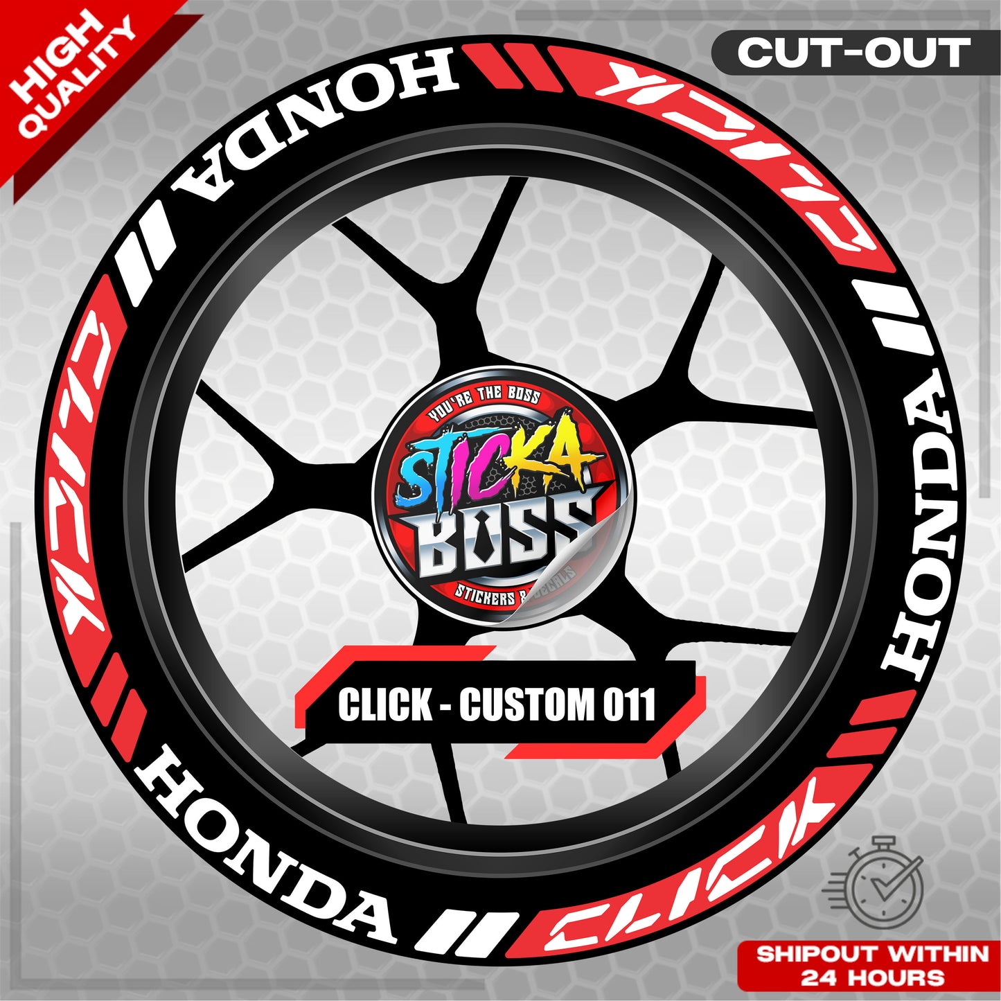 CLICK 125 / 150 / 160 MAG STICKER SET ( 2 MAGS ) - CUSTOM 011 | VINYL WATERPROOF CUT-OUT DECALS