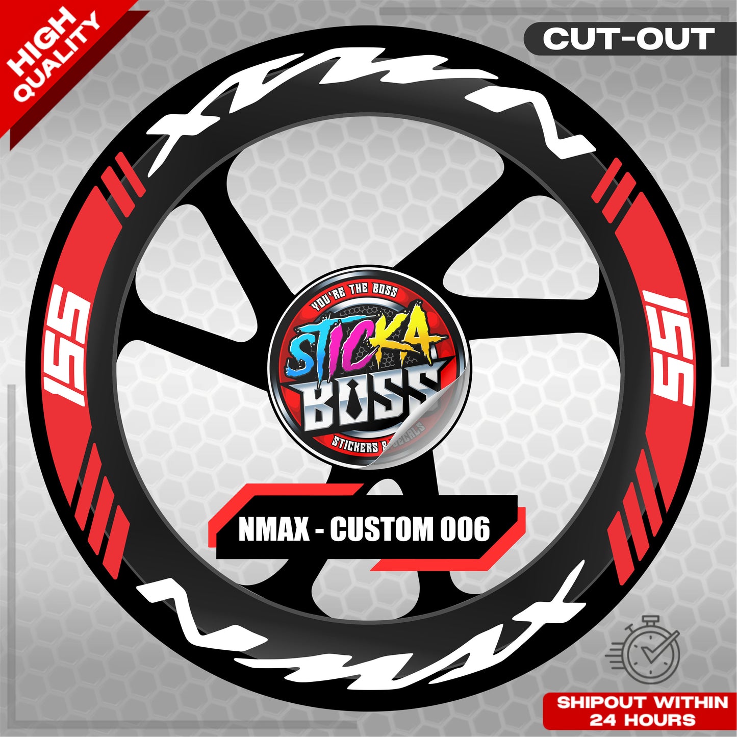 NMAX 155 MAG STICKER SET ( 2 MAGS ) - CUSTOM 006 | VINYL WATERPROOF CUT-OUT DECALS