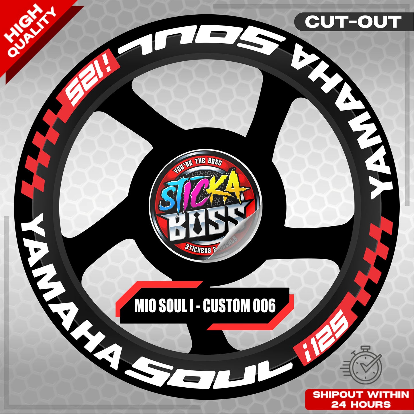 MIO SOUL I 125 MAG STICKER SET ( 2 MAGS ) - CUSTOM 006 | VINYL WATERPROOF CUT-OUT DECALS