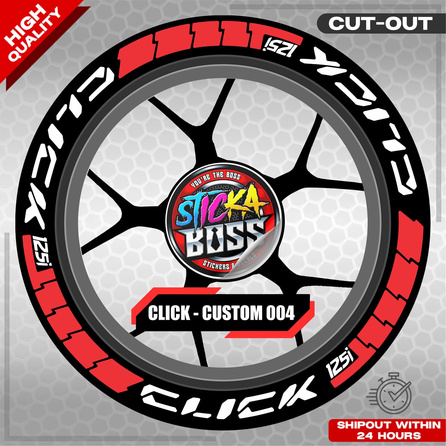 CLICK 125 MAGS STICKER SET ( 2 MAGS ) - CUSTOM 004 | VINYL WATERPROOF CUT-OUT DECALS
