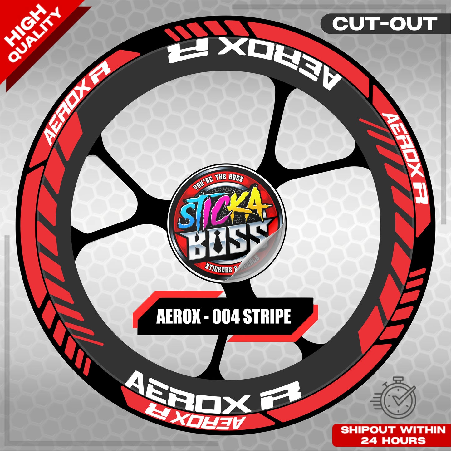 AEROX MAG STICKER SET ( 2 MAGS ) - 004 STRIPE | VINYL WATERPROOF CUT-OUT DECALS