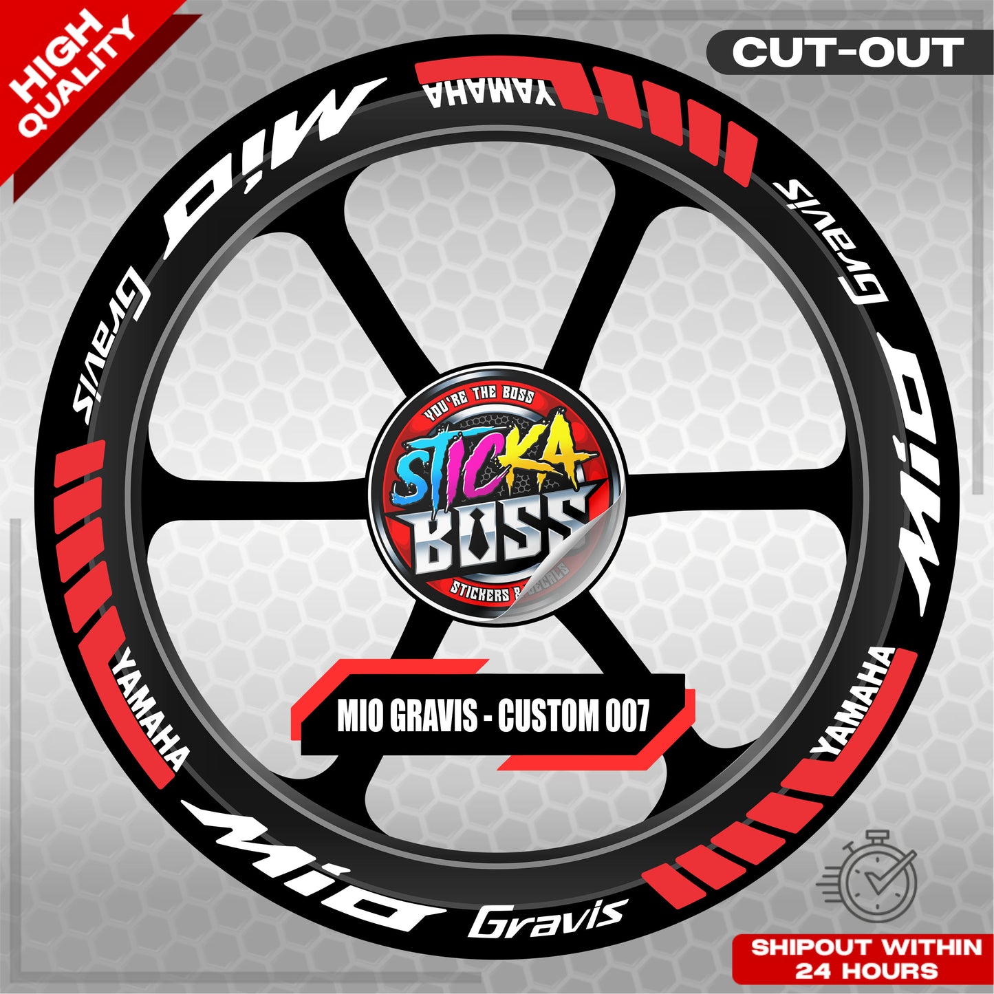 MIO GRAVIS MAG STICKER SET ( 2 MAGS ) - CUSTOM 007 | VINYL WATERPROOF CUT-OUT DECALS