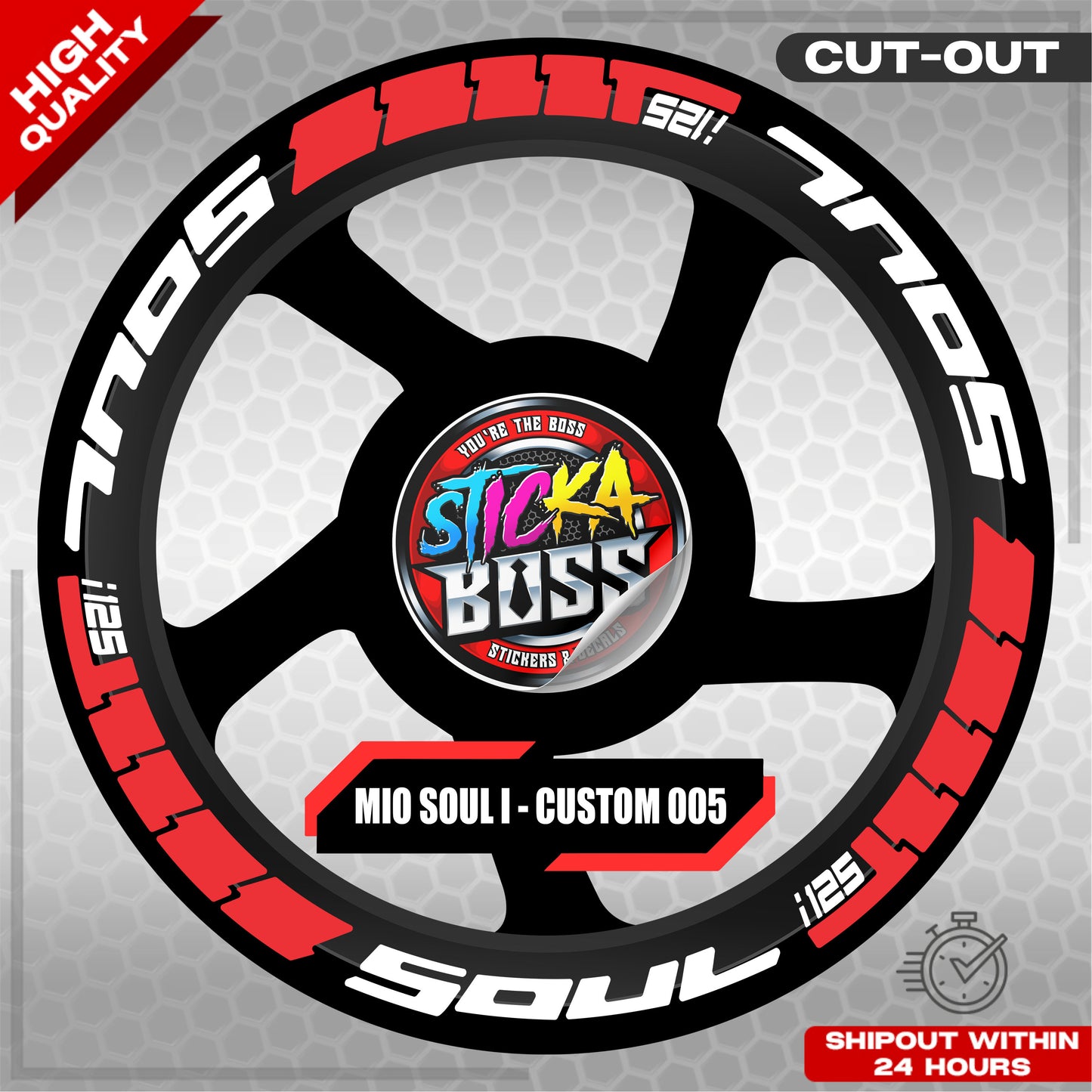 MIO SOUL I 125 MAG STICKER SET ( 2 MAGS ) - CUSTOM 005 | VINYL WATERPROOF CUT-OUT DECALS