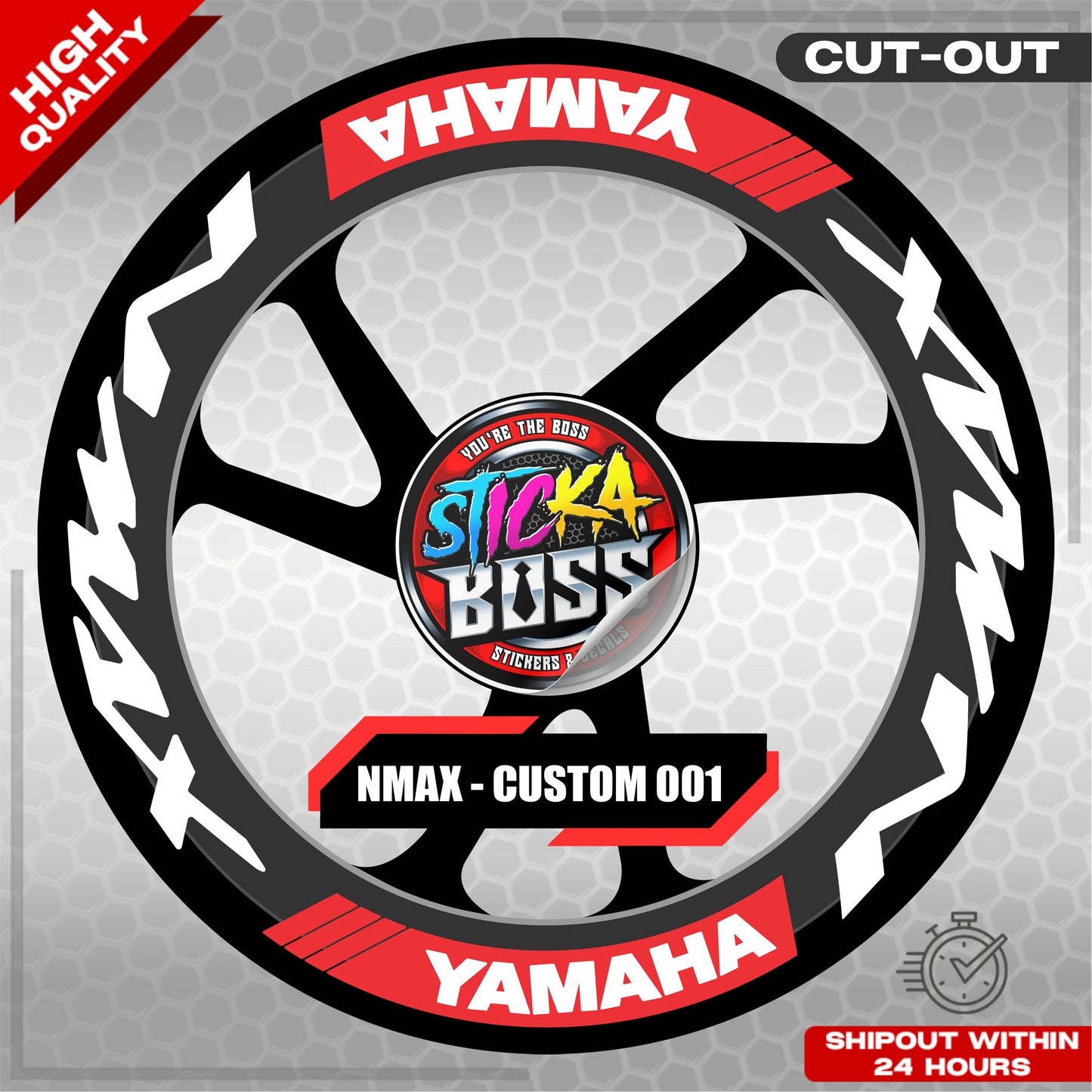 NMAX 155 MAGS STICKER SET ( 2 MAGS ) - CUSTOM 001 | VINYL WATERPROOF CUT-OUT DECALS