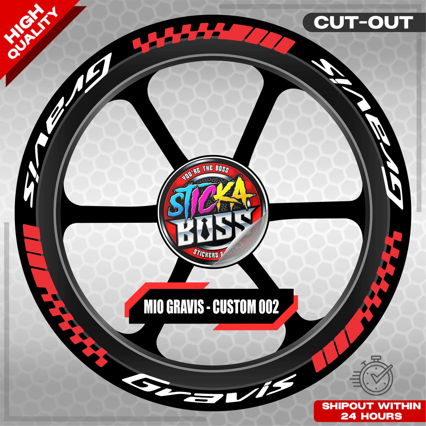 MIO GRAVIS MAG STICKER SET ( 2 MAGS ) - CUSTOM 002 | VINYL WATERPROOF CUT-OUT DECALS