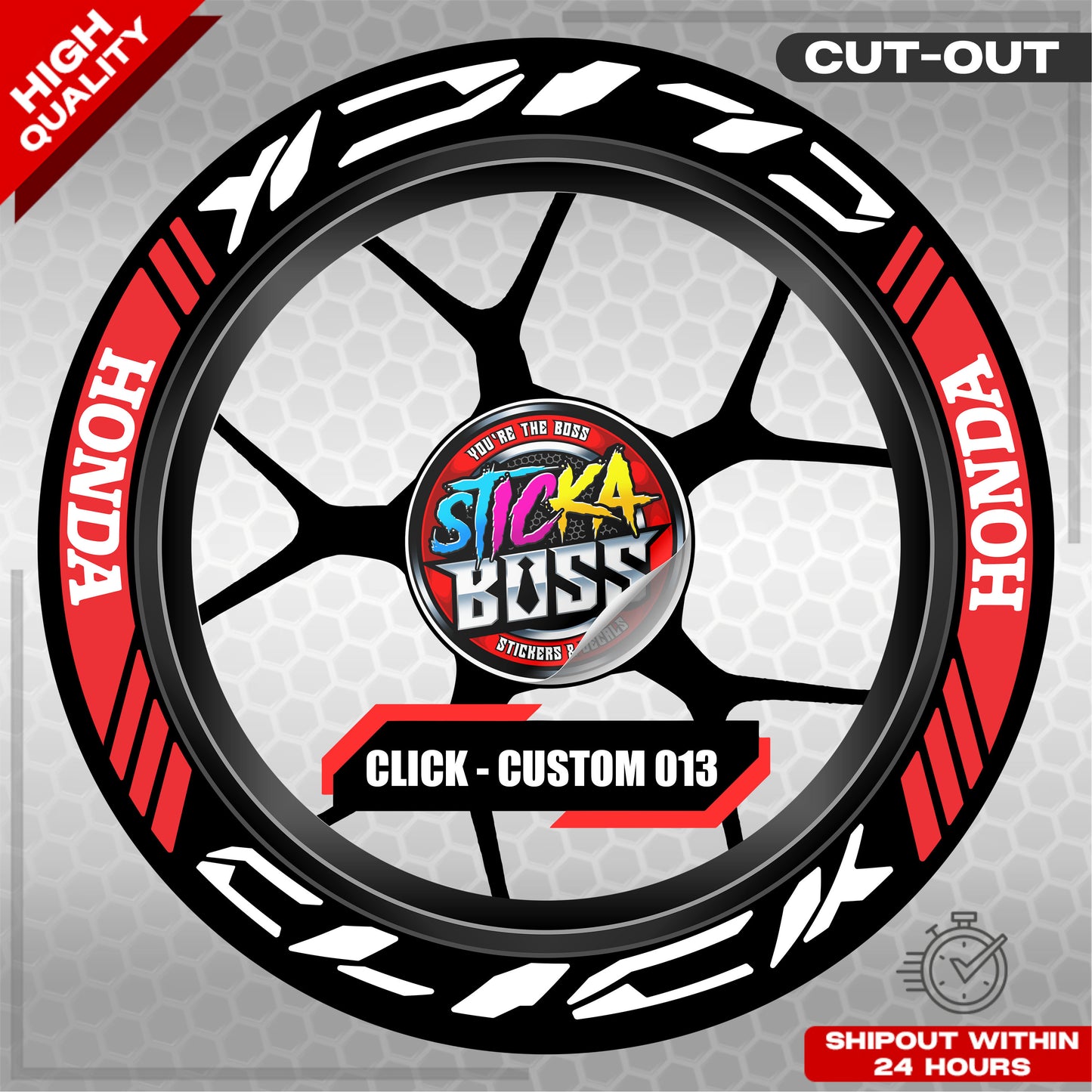 CLICK 125 / 150 / 160 MAG STICKER SET ( 2 MAGS ) - CUSTOM 013 | VINYL WATERPROOF CUT-OUT DECALS