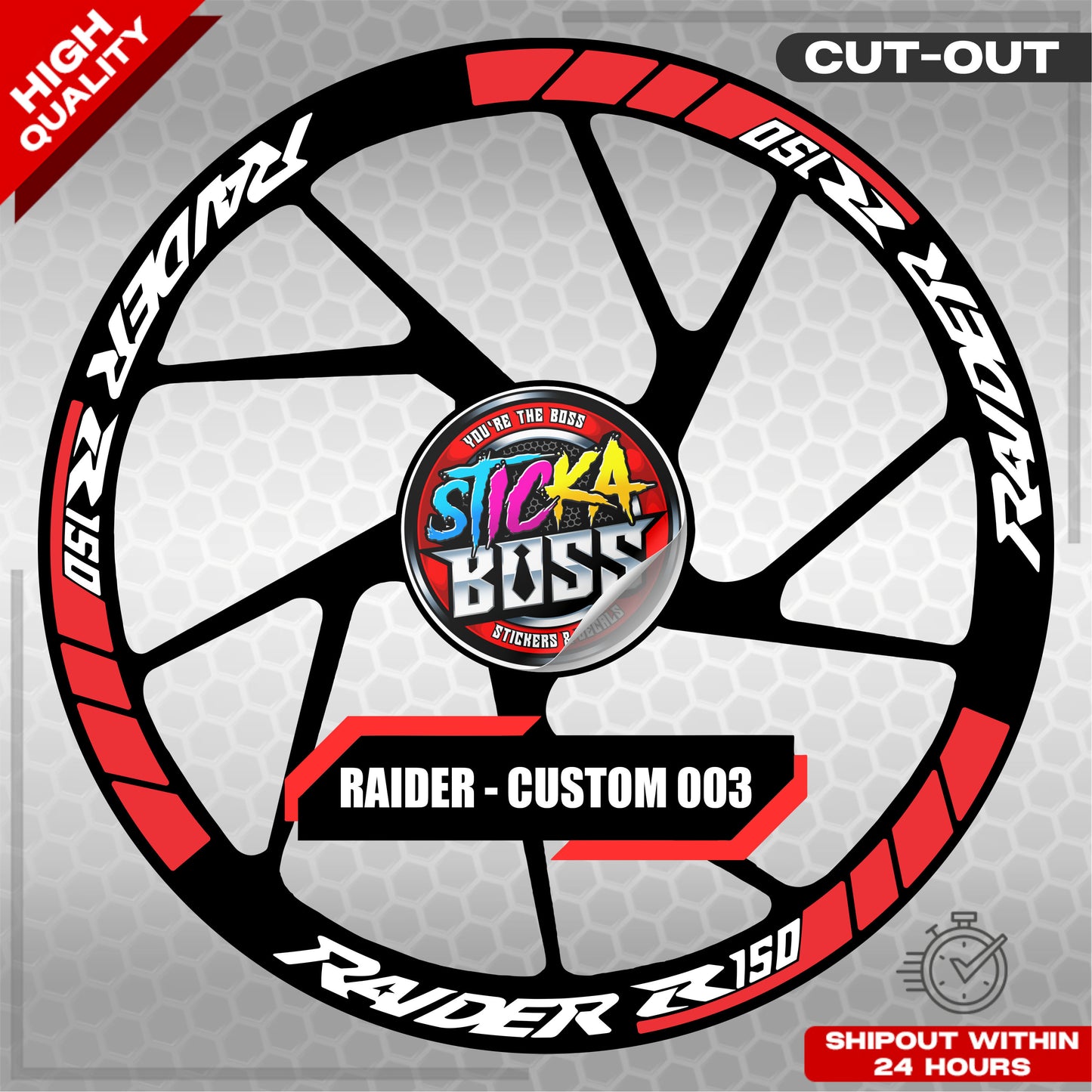 RAIDER R150 MAG STICKER SET ( 2 MAGS ) - CUSTOM 003 | VINYL WATERPROOF CUT-OUT DECALS