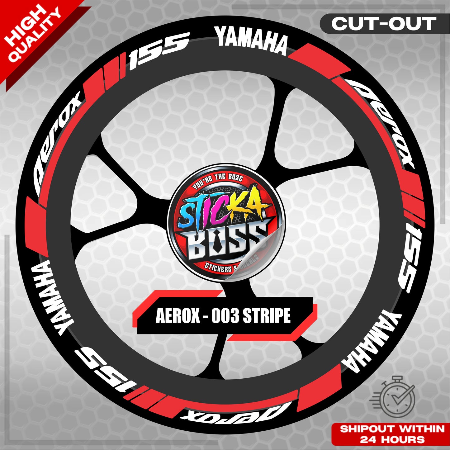 AEROX MAG STICKER SET ( 2 MAGS ) - 003 STRIPE | VINYL WATERPROOF CUT-OUT DECALS