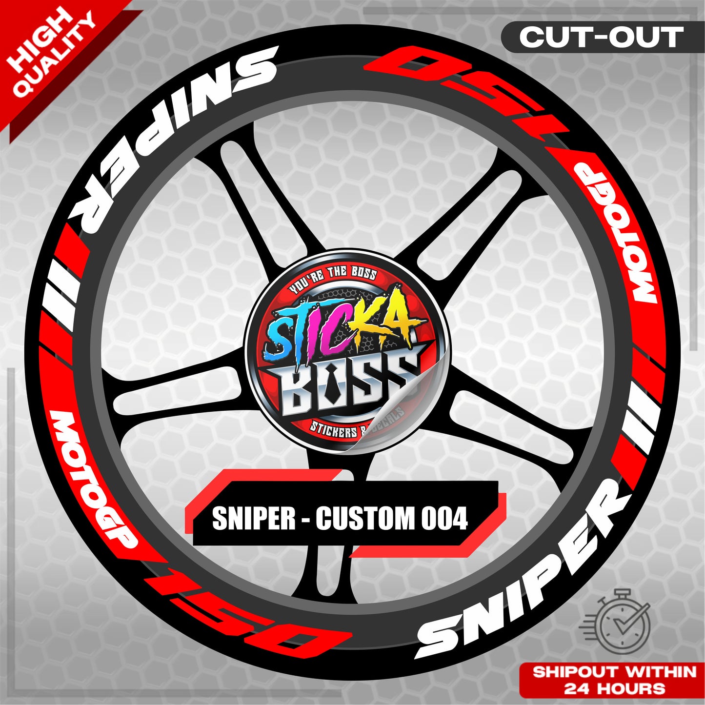 SNIPER 150 / 155 MAGS STICKER SET ( 2 MAGS ) - CUSTOM 004 | VINYL WATERPROOF CUT-OUT DECALS