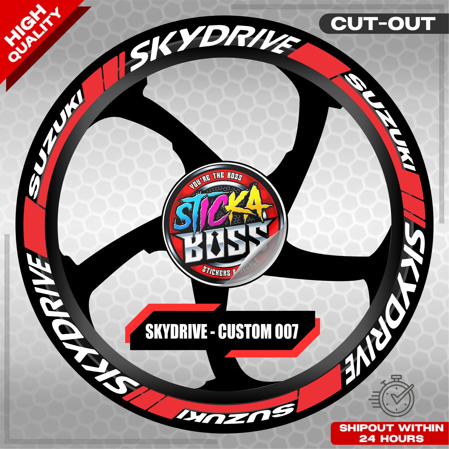 SKYDRIVE MAG STICKER SET ( 2 MAGS ) - CUSTOM 007 | VINYL WATERPROOF CUT-OUT DECALS