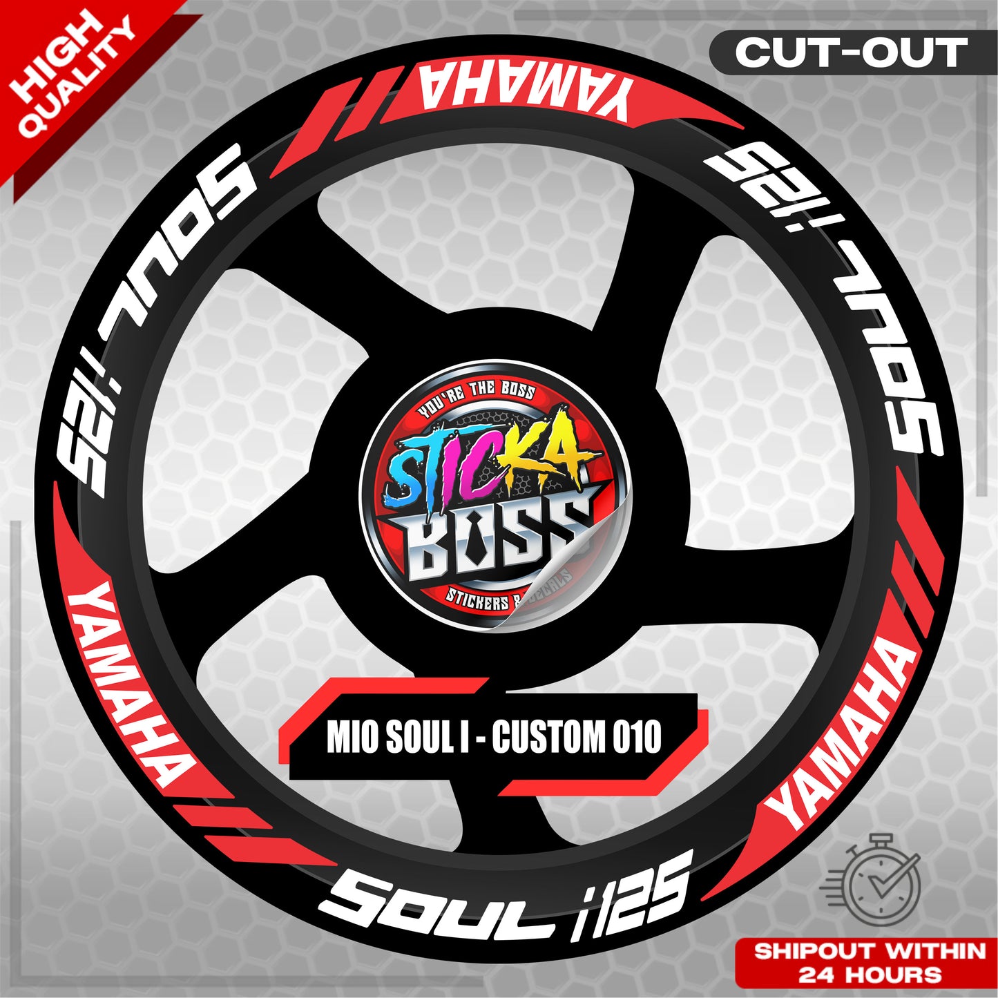 MIO SOUL I 125 MAG STICKER SET ( 2 MAGS ) - CUSTOM 010 | VINYL WATERPROOF CUT-OUT DECALS