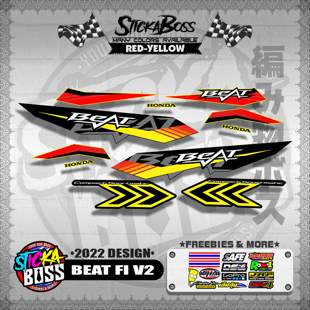 Beat V2 Malaysian Decals ( 2022 Design )【WITH FREEBIES】 Malaysia Concept