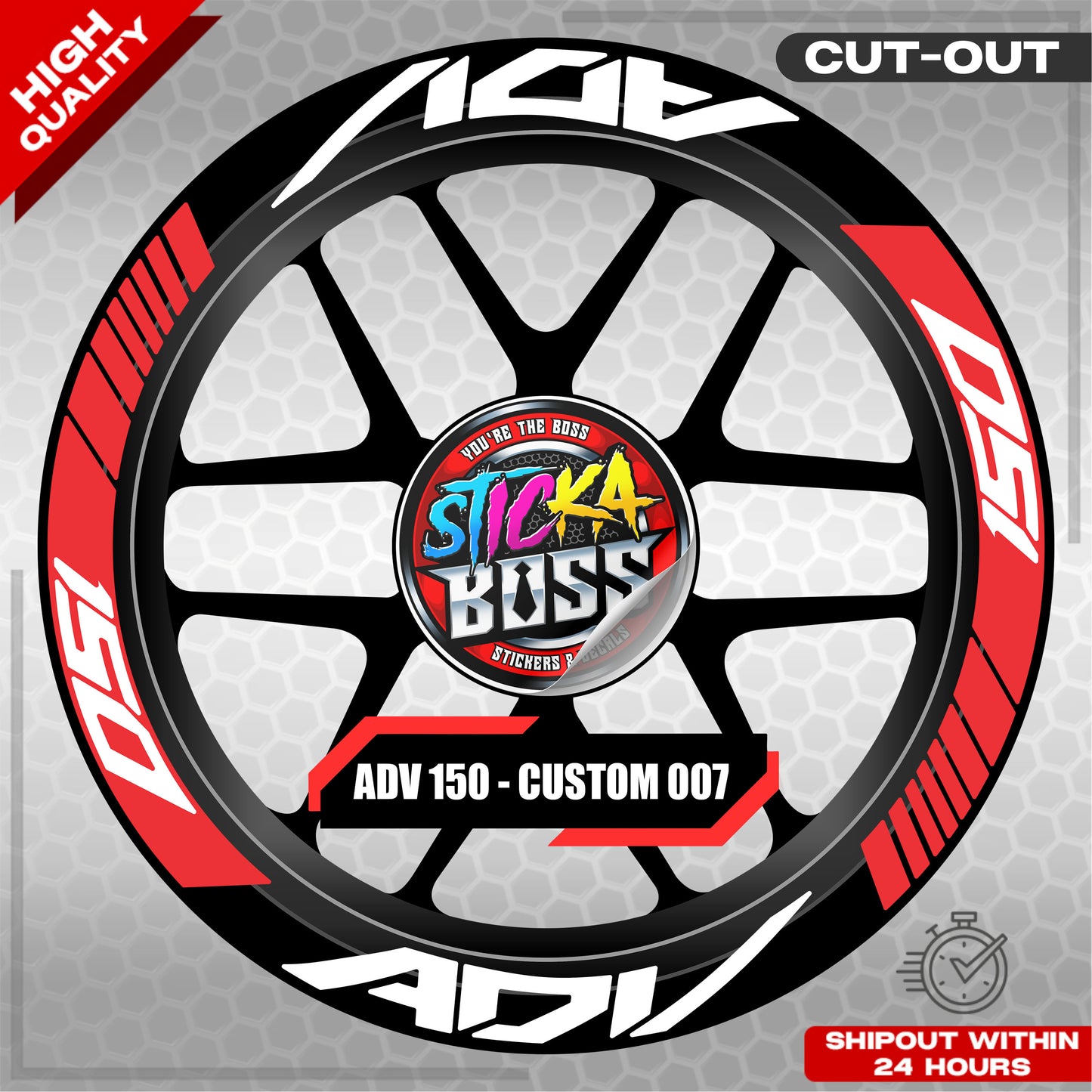 ADV 150 MAG STICKER SET ( 2 MAGS ) - CUSTOM 007 | VINYL WATERPROOF CUT-OUT DECALS