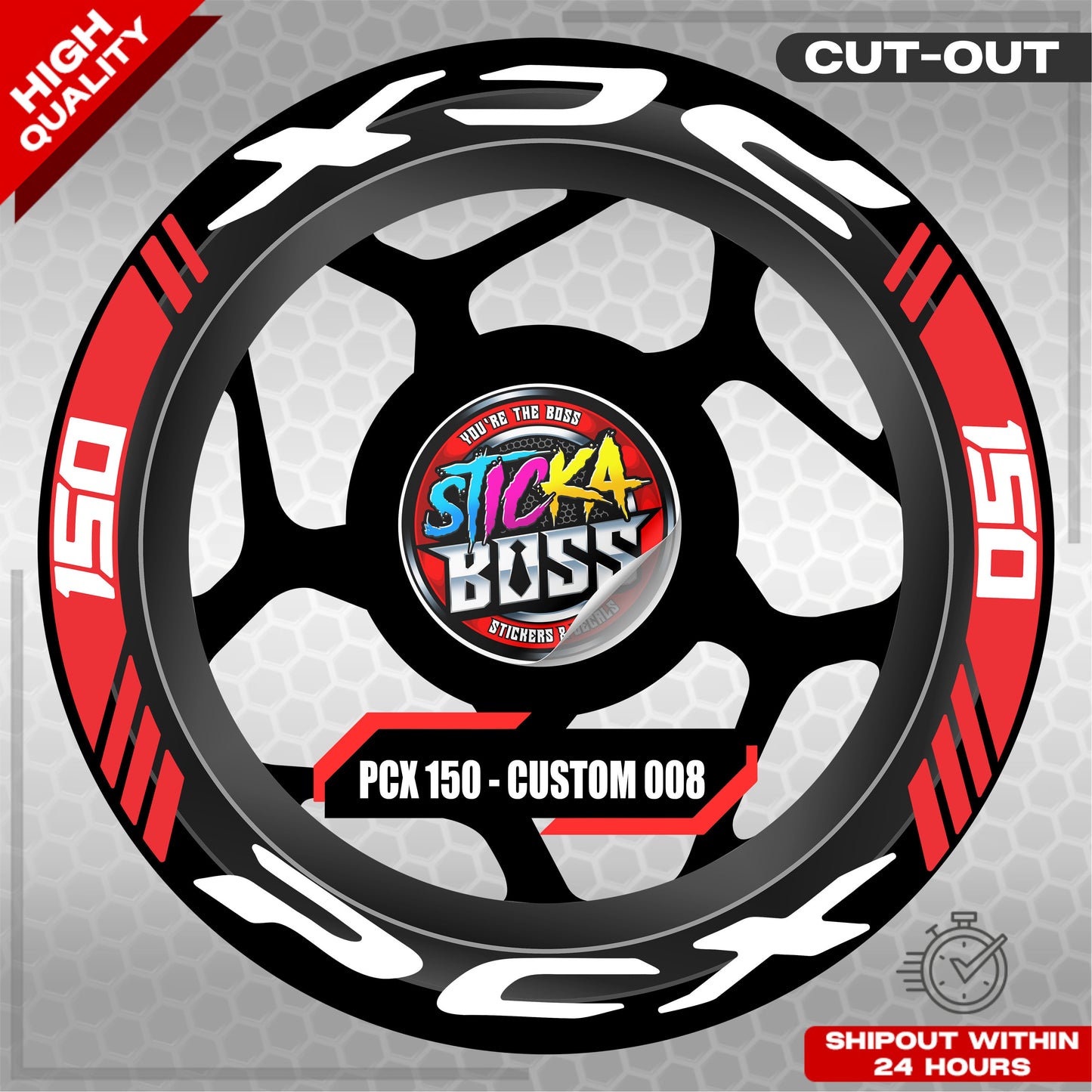 PCX 150 MAG STICKER SET ( 2 MAGS ) - CUSTOM 008 | VINYL WATERPROOF CUT-OUT DECALS