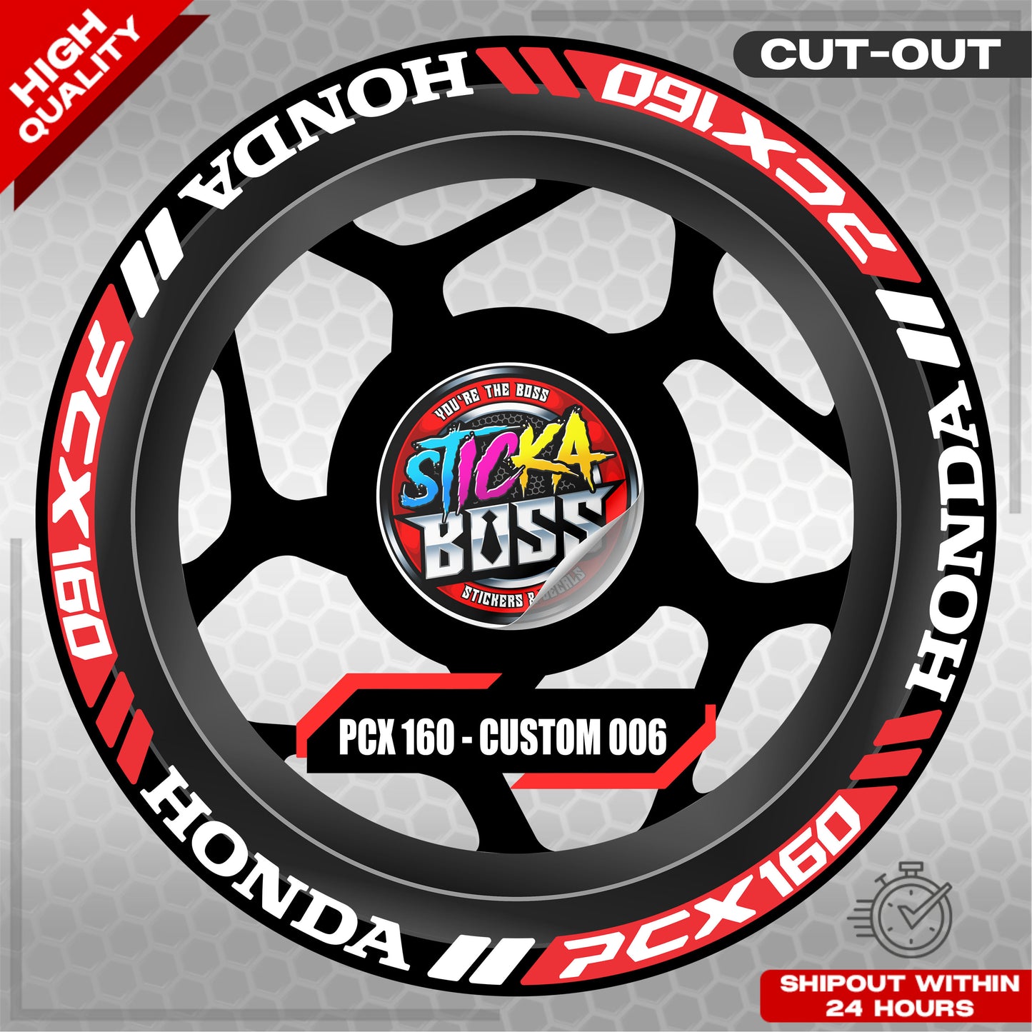 PCX 160 MAG STICKER SET ( 2 MAGS ) - CUSTOM 006 | VINYL WATERPROOF CUT-OUT DECALS