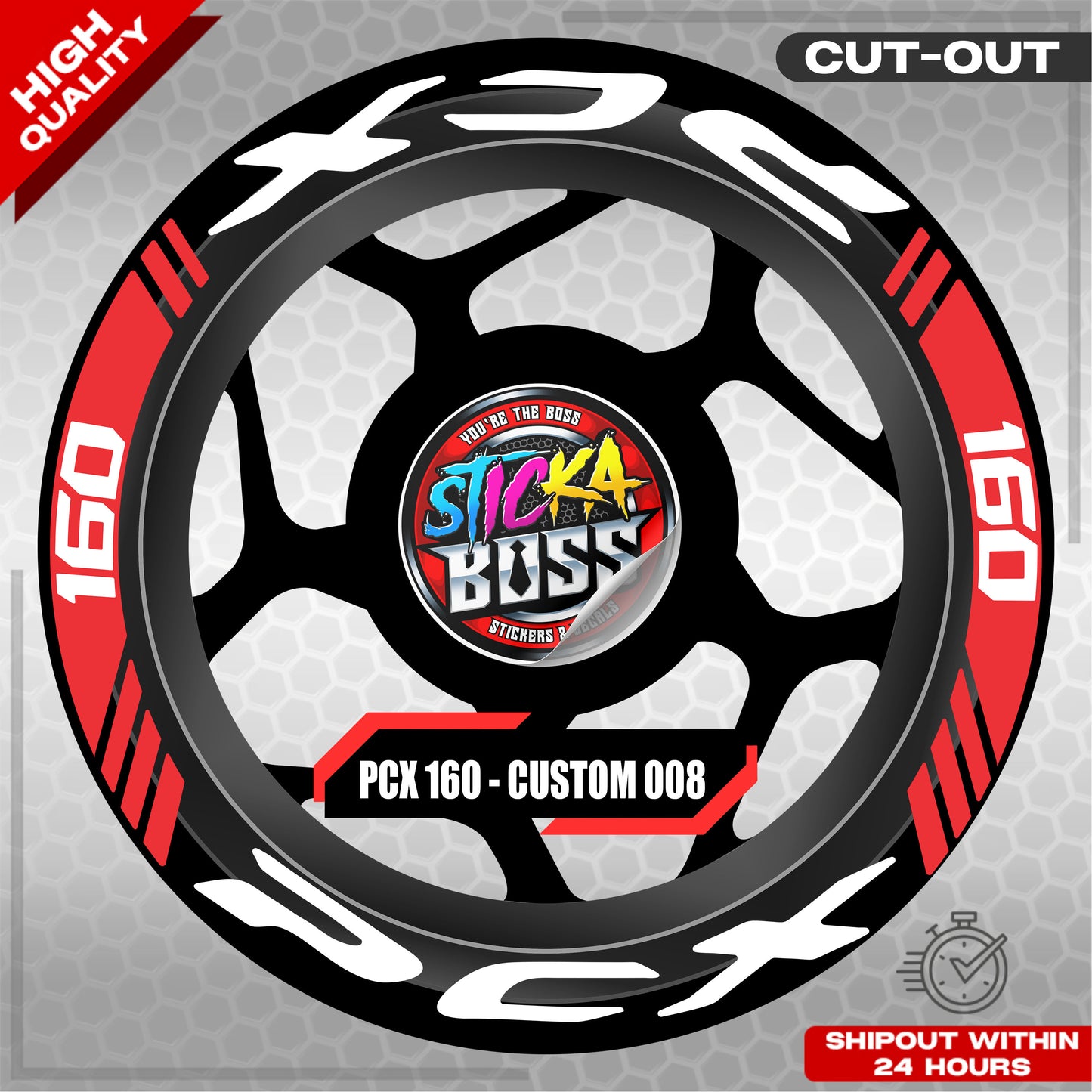 PCX 160 MAG STICKER SET ( 2 MAGS ) - CUSTOM 008 | VINYL WATERPROOF CUT-OUT DECALS