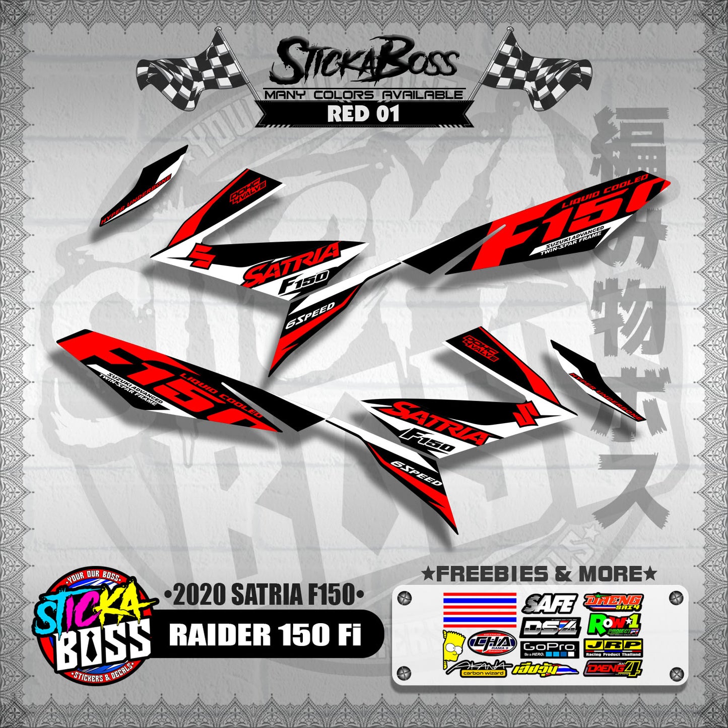 RAIDER 150 Fi DECALS ( 2020 SATRIA F150 )【WITH FREEBIES】
