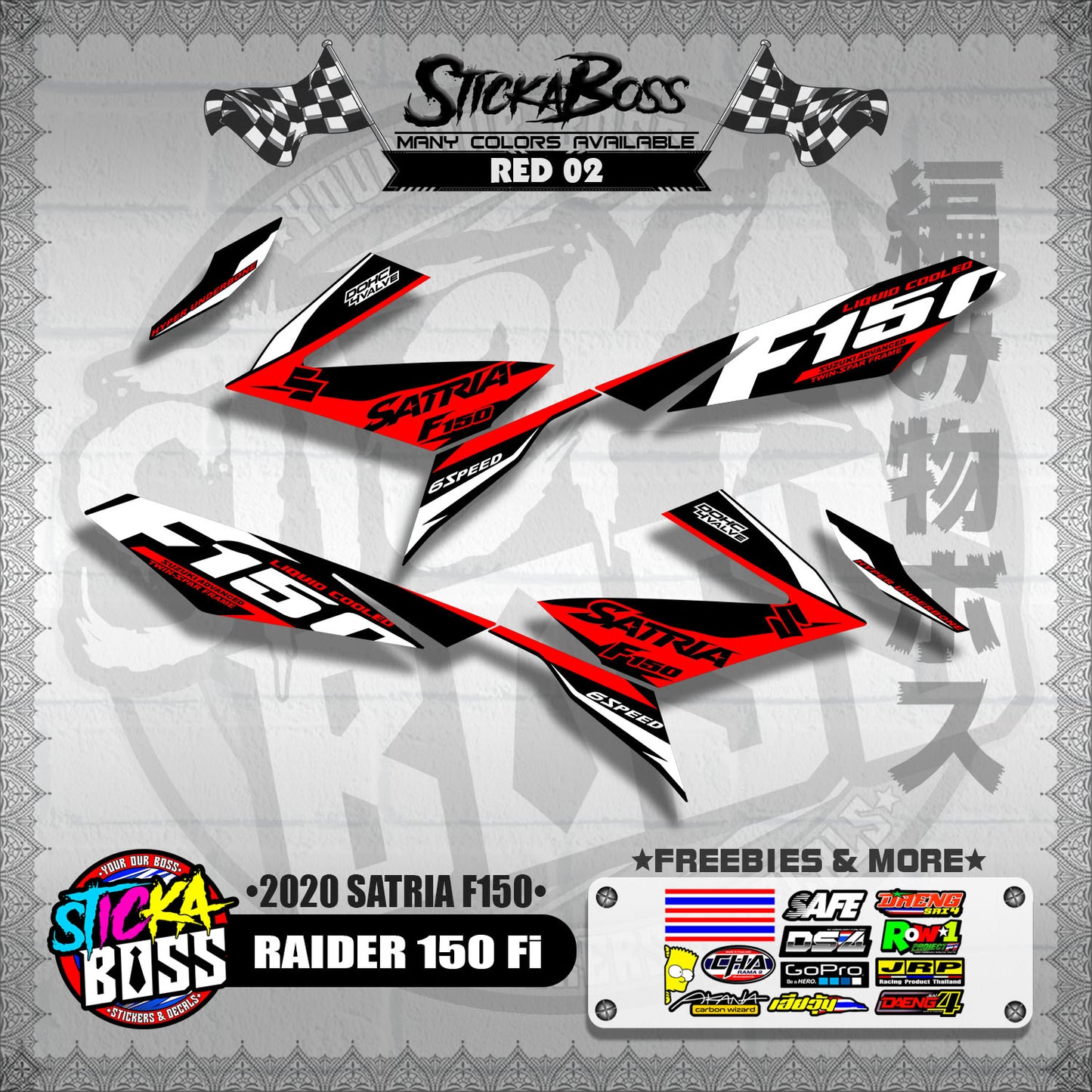 RAIDER 150 Fi DECALS ( 2020 SATRIA F150 )【WITH FREEBIES】