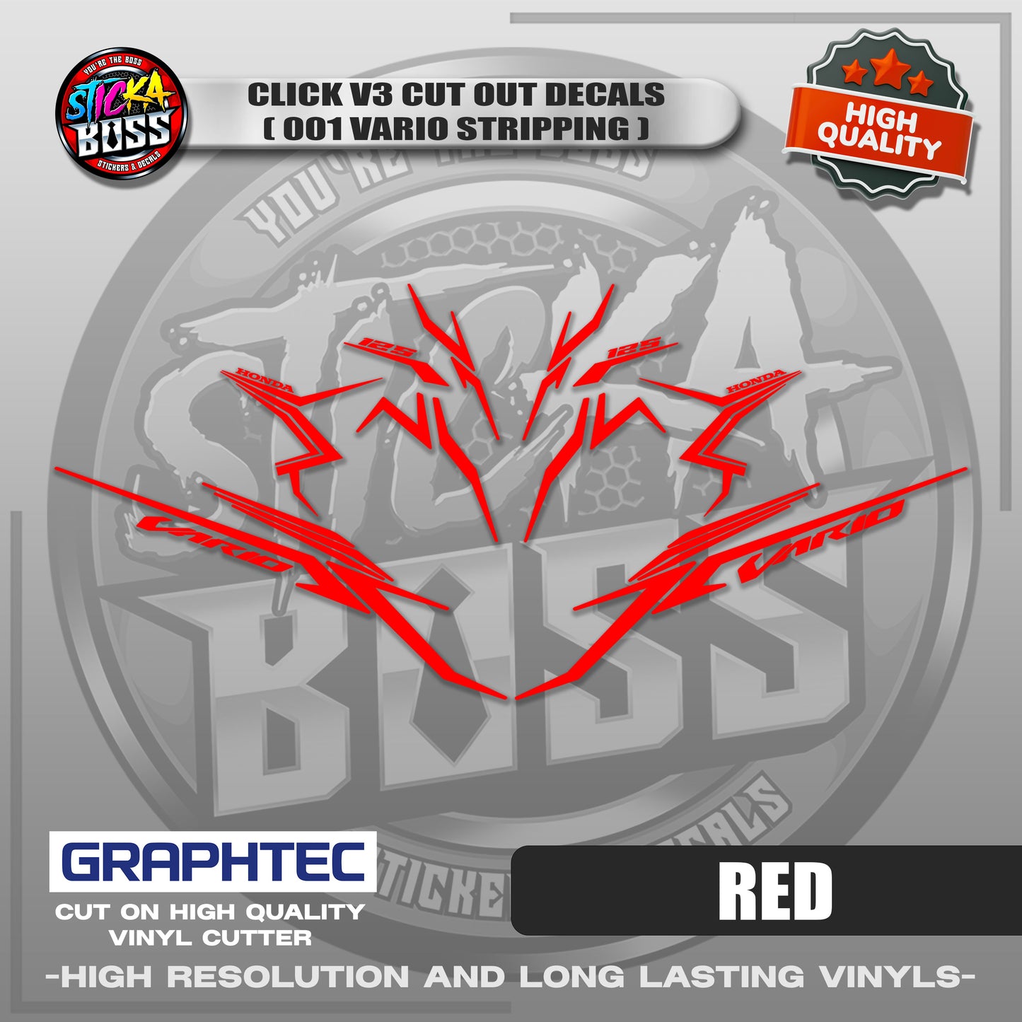 CLICK V3 CUT OUT DECALS ( 2025 VARIO STRIPPING 001 ) | VINYL WATERPROOF CUT-OUT STICKER DECALS