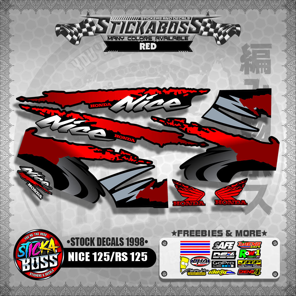 NICE 125 / RS 125 ( STOCK DECALS 1998 )【WITH FREEBIES】