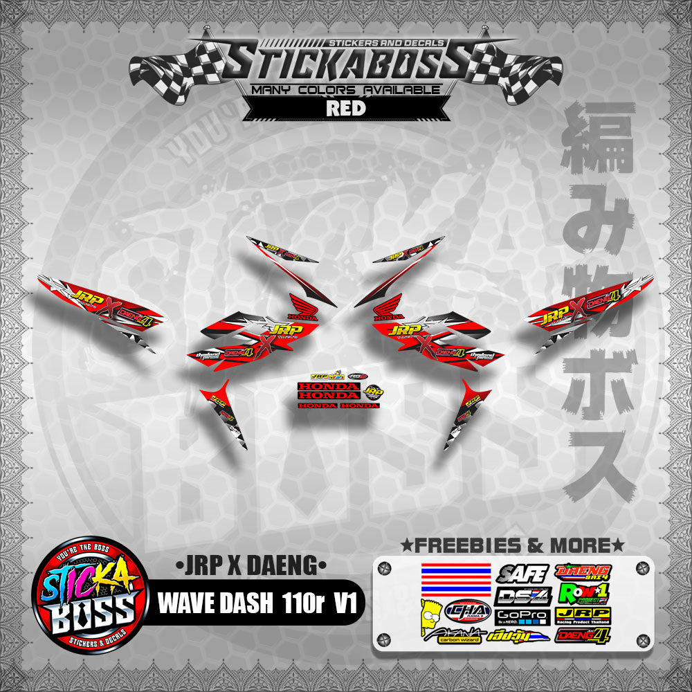 Honda Wave Dash 110r v1【 JRP X DAENG DECALS 】 (Rusi Swish Mono)