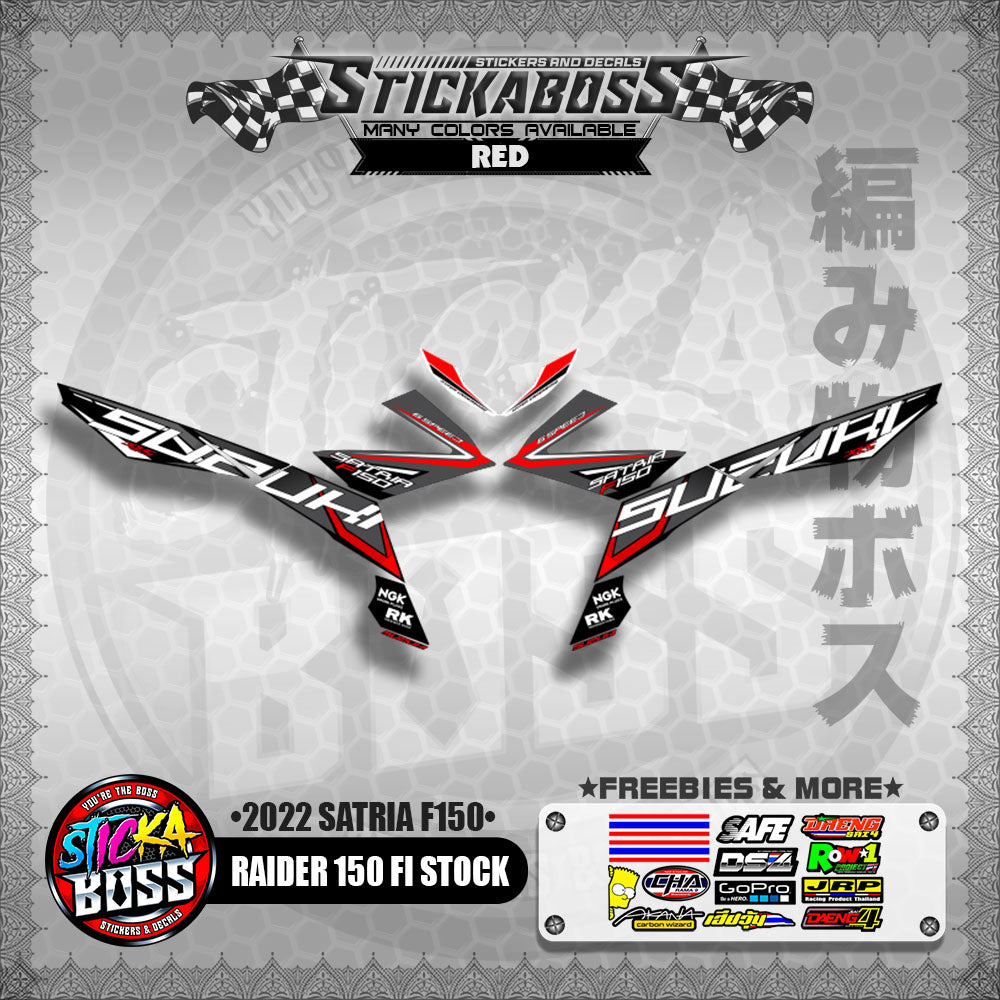 SUZUKI RAIDER 150 FI STOCK DECALS ( 2022 SATRIA F150 )【WITH FREEBIES】