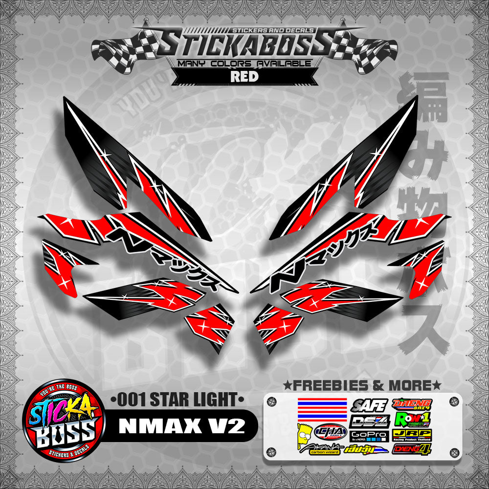 NMAX V2 STICKER DECALS ( 001 STAR LIGHT )【WITH FREEBIES】